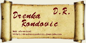 Drenka Rondović vizit kartica